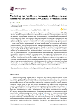 Marketing the Prosthesis: Supercrip and Superhuman Narratives in Contemporary Cultural Representations