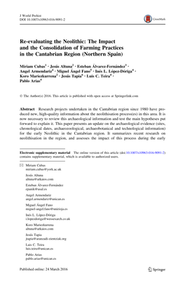 Re-Evaluating the Neolithic: the Impact and the Consolidation of Farming Practices in the Cantabrian Region (Northern Spain)