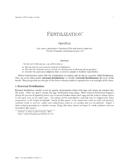 Fertilization*