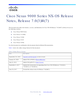 Cisco Nexus 9000 Series NX-OS Release Notes, Release 7.0(3)I4(7)