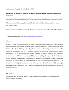 Fungal Ecol., Vol.5; 2012; 543-553