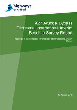 A27 Arundel Bypass Terrestrial Invertebrate Interim Baseline Survey Report