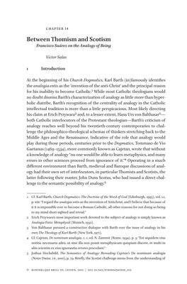 Between Thomism and Scotism Francisco Suárez on the Analogy of Being