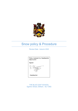 Snow Policy & Procedure