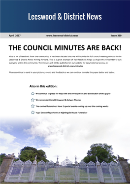 The Council Minutes Are Back!