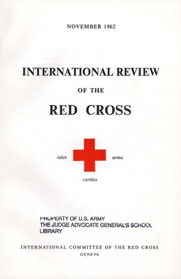 International Review of the Red Cross, November 1962, Second Year