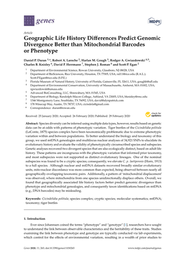 Geographic Life History Differences Predict Genomic Divergence Better Than Mitochondrial Barcodes Or Phenotype