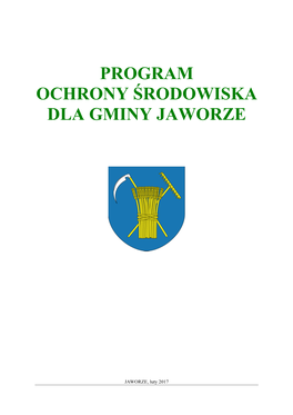 Program Ochrony Środowiska Dla Gminy Jaworze