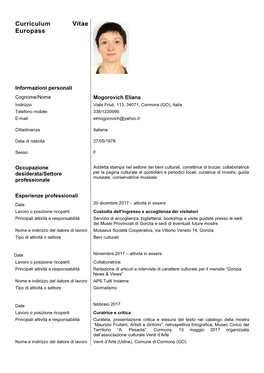 Curriculum Vitae Europass