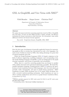 GXL to Graphml and Vice Versa with XSLT 1
