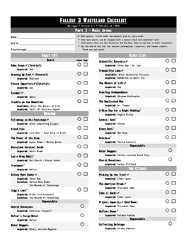 Video Game Checklist Template