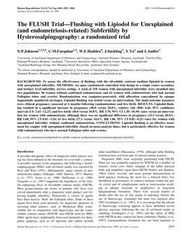 Subfertility by Hysterosalpingography: a Randomized Trial