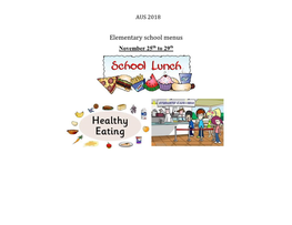 Elementary School Menus November 25Th to 29Th