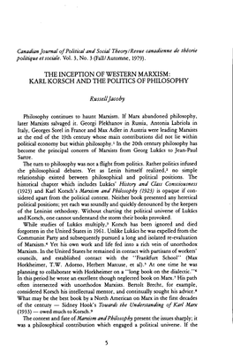 Canadian Journal Ofpolitical and Social Theory/Revue Canadienne De Theorie Politique Etsociale