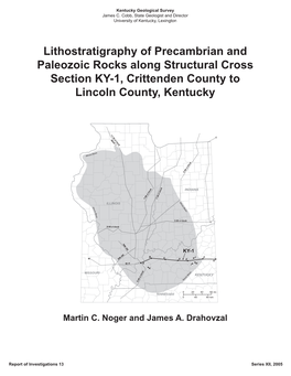 Lithostratigraphy of Precambrian and Paleozoic Rocks Along Structural Cross Section KY-1, Crittenden County to Lincoln County, Kentucky