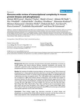 Genome-Wide Review of Transcriptional Complexity in Mouse Protein Kinases and Phosphatases