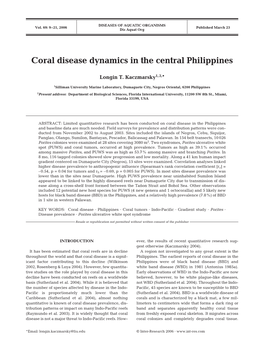 Coral Disease Dynamics in the Central Philippines