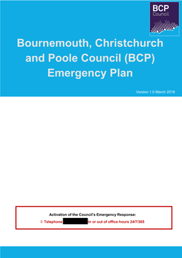 Bournemouth, Christchurch and Poole Council (BCP) Emergency Plan