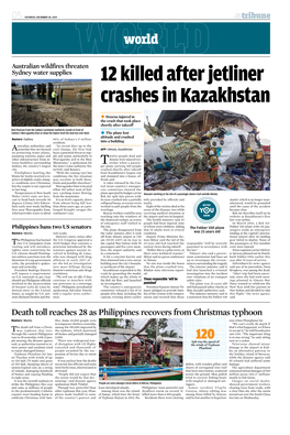 12 Killed After Jetliner Crashes in Kazakhstan