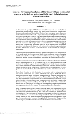 Insights from a Structural Field Study in Jabal Akhdar (Oman Mountains)