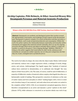 Steampunk Personas and Material-Semiotic Production