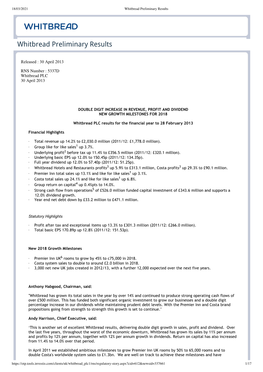 Whitbread Preliminary Results