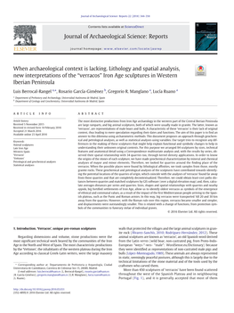 When Archaeological Context Is Lacking. Lithology and Spatial Analysis, New Interpretations of the “Verracos” Iron Age Sculptures in Western Iberian Peninsula