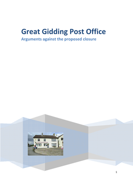 Great Gidding Post Office Arguments Against the Proposed Closure