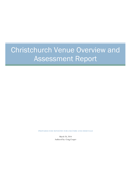 Christchurch Venue Overview and Assessment Report