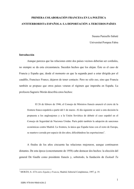 Primera Colaboración Francesa En La Política Antiterrorista