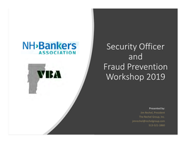 Security Officer and Fraud Prevention Workshop 2019