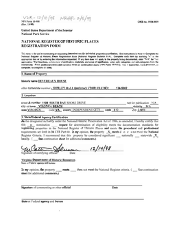 Historic National Register of Places Registration Form