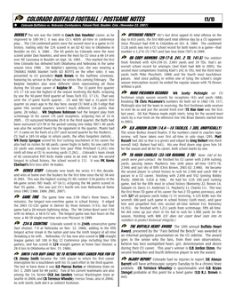 Colorado Buffalo Football / Postgame Notes (1/1)  Colorado Buffaloes Vs