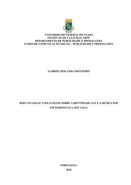 Born to Vogue: Uma Análise Sobre a Identidade Gay E a Música Pop Em Madonna E Lady Gaga