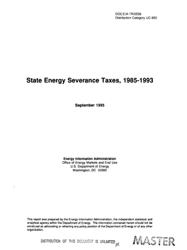 State Energy Severance Taxes, 1985-1993