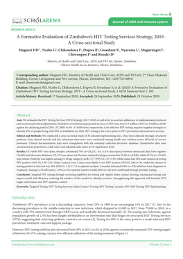 A Formative Evaluation of Zimbabwe's HIV Testing Services Strategy, 2019