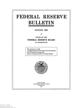 Federal Reserve Bulletin August 1928