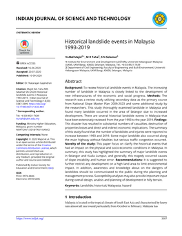 Historical Landslide Events in Malaysia 1993-2019