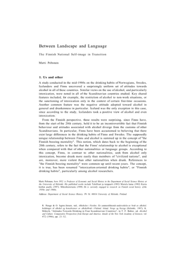 Between Landscape and Language: the Finnish National Self-Image In