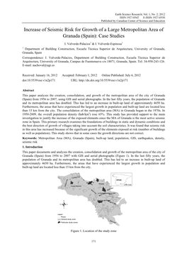 Increase of Seismic Risk for Growth of a Large Metropolitan Area of Granada (Spain): Case Studies