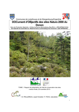 Document D'objectifs Des Sites Natura 2000 Du Donon