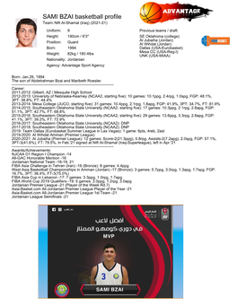 SAMI BZAI Basketball Profile