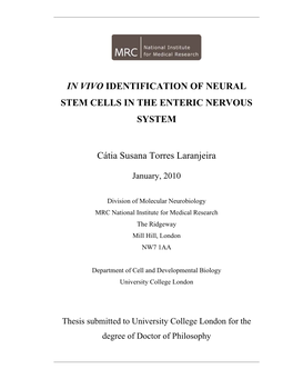 Neurogenesis in the Enteric Nervous System