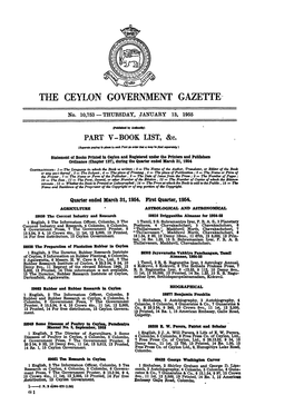 The Ceylon Government Gazette