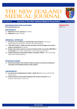 The New Zealand Medical Journal