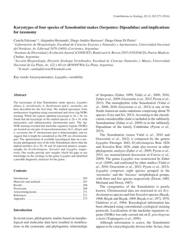 Karyotypes of Four Species of Xenodontini Snakes (Serpentes: Dipsadidae) and Implications for Taxonomy