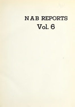 NAB REPORTS Vol.6 Digitized by the Internet Archive in 2018 with Funding from University of Maryland College Park
