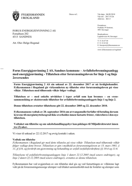 Forus Energigjenvinning 2 AS, Sandnes Kommune