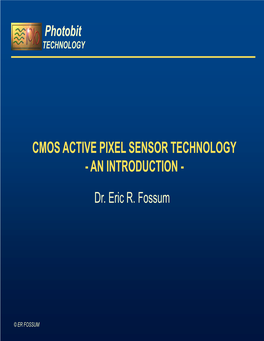 Cmos Active Pixel Sensor Technology - an Introduction