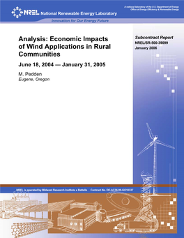 Economic Impacts of Wind Applications in Rural Communities
